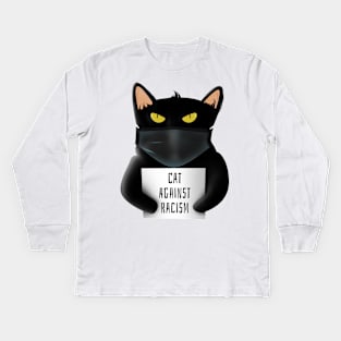 Cat against racism Kids Long Sleeve T-Shirt